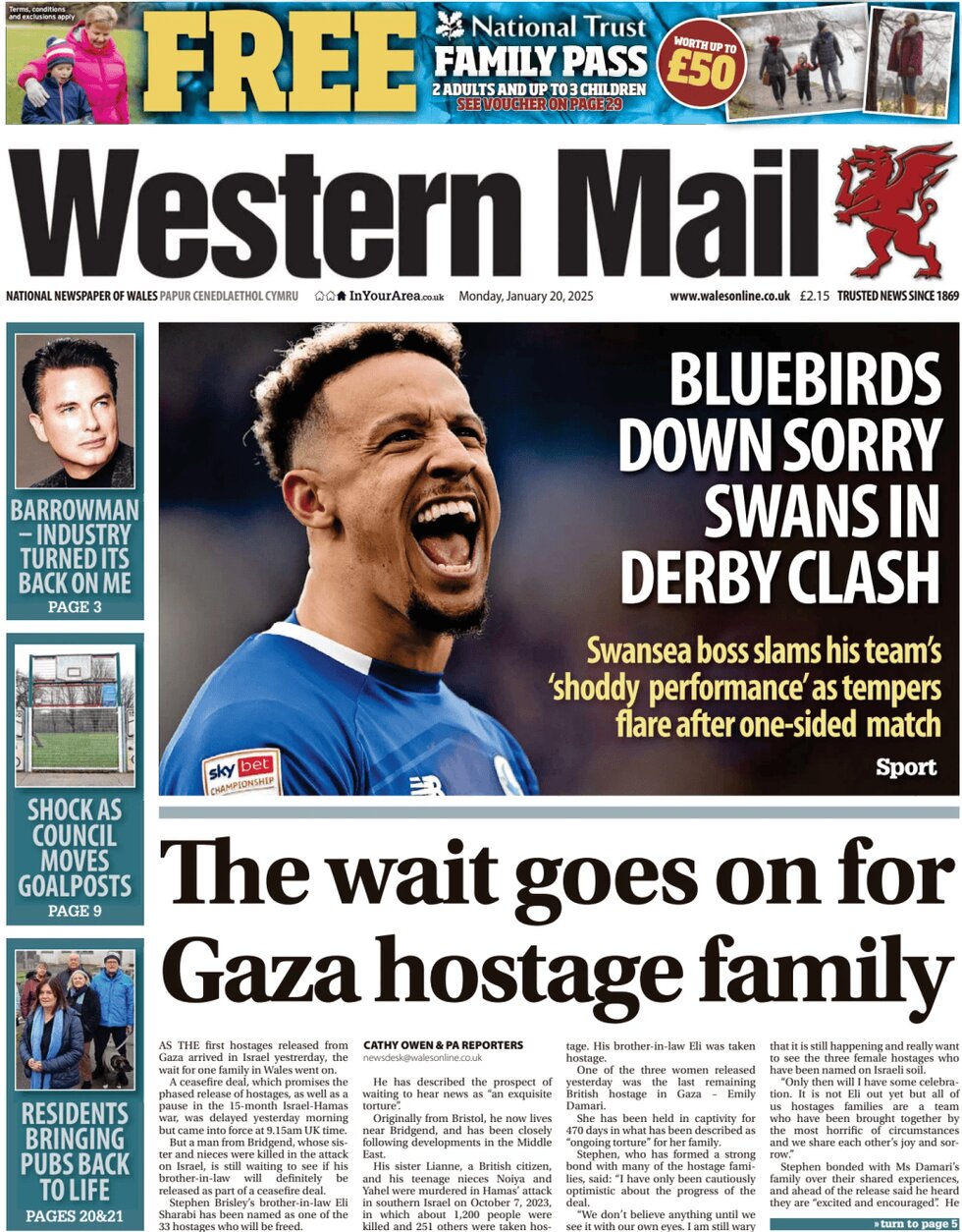 Western Mail (Wales) - Front Page - 01/20/2025