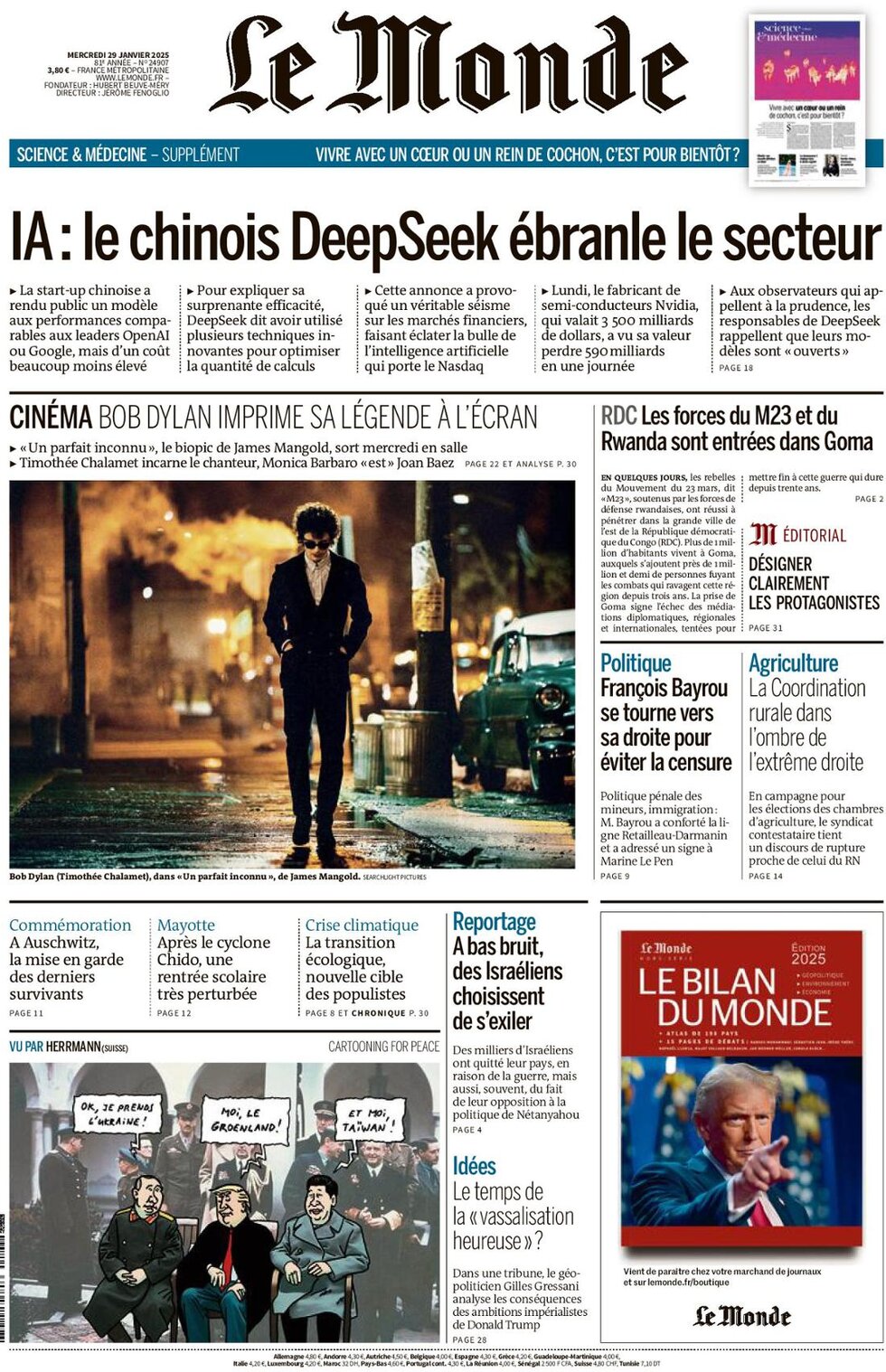 Le Monde - Front Page - 01/29/2025