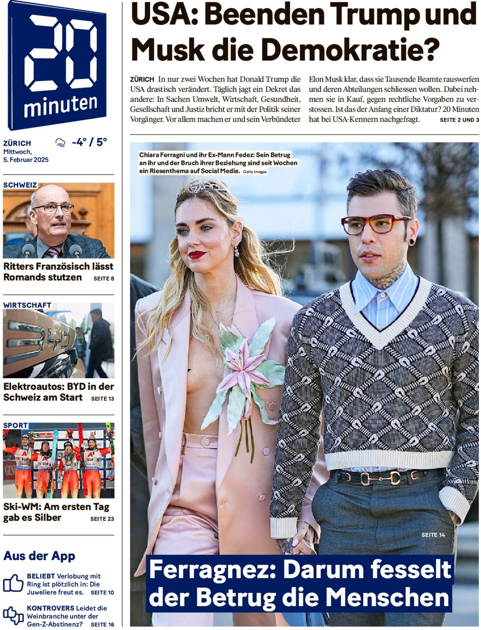 20 Minuten - Front Page - 02/05/2025