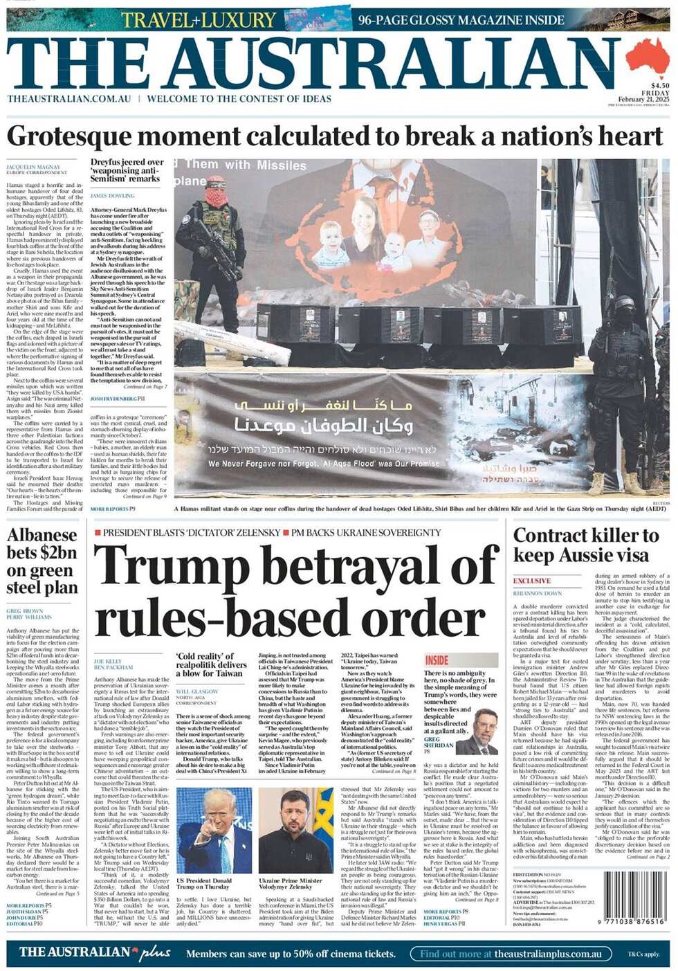 The Australian - Front Page - 02/21/2025