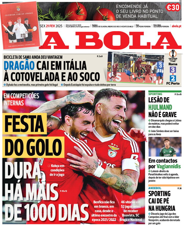 A Bola - Front Page - 02/21/2025