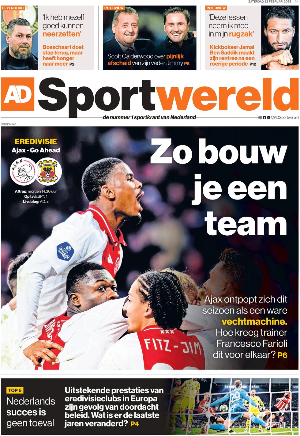 AD Sportwereld - Front Page - 02/22/2025