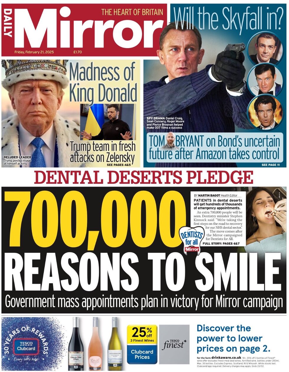 Daily Mirror - Front Page - 02/21/2025