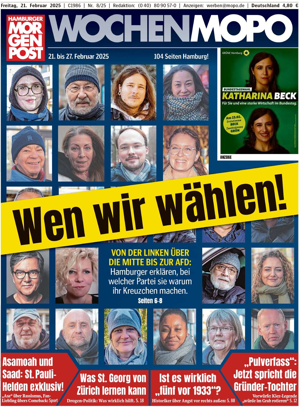 Hamburger Morgenpost - Front Page - 02/21/2025