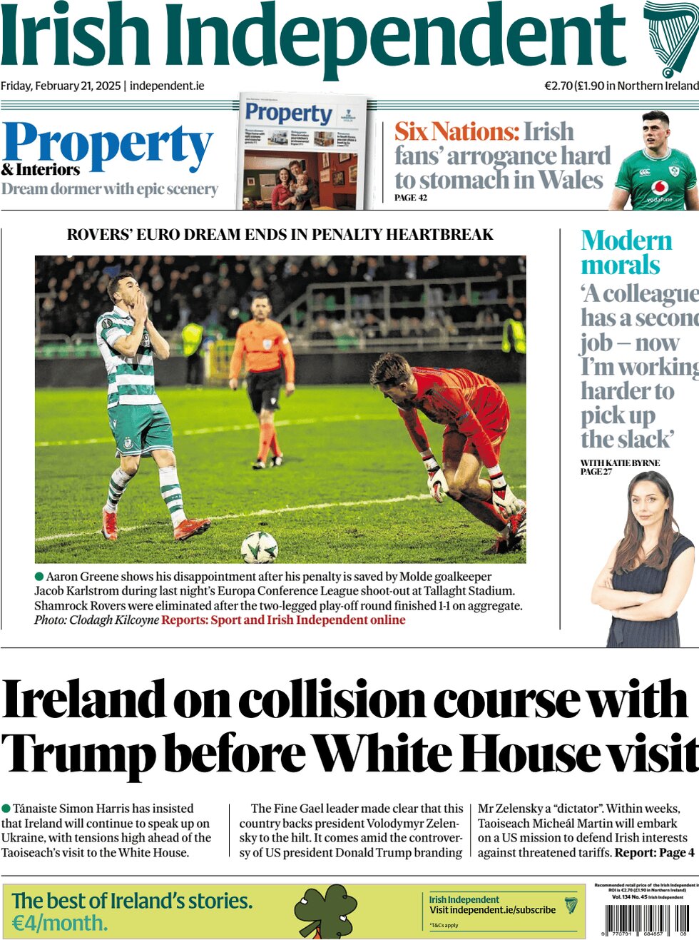 Irish Independent - Front Page - 02/21/2025