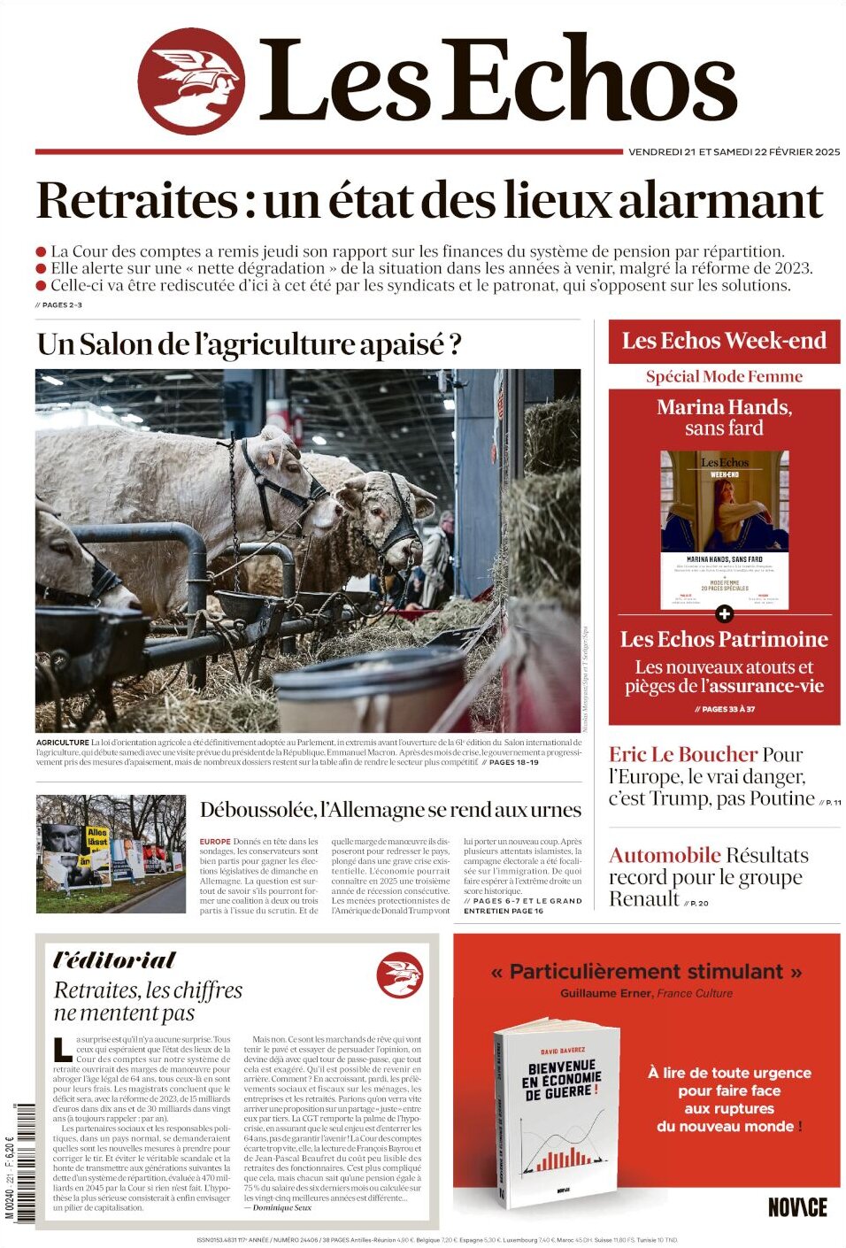 Les Échos - Front Page - 02/22/2025