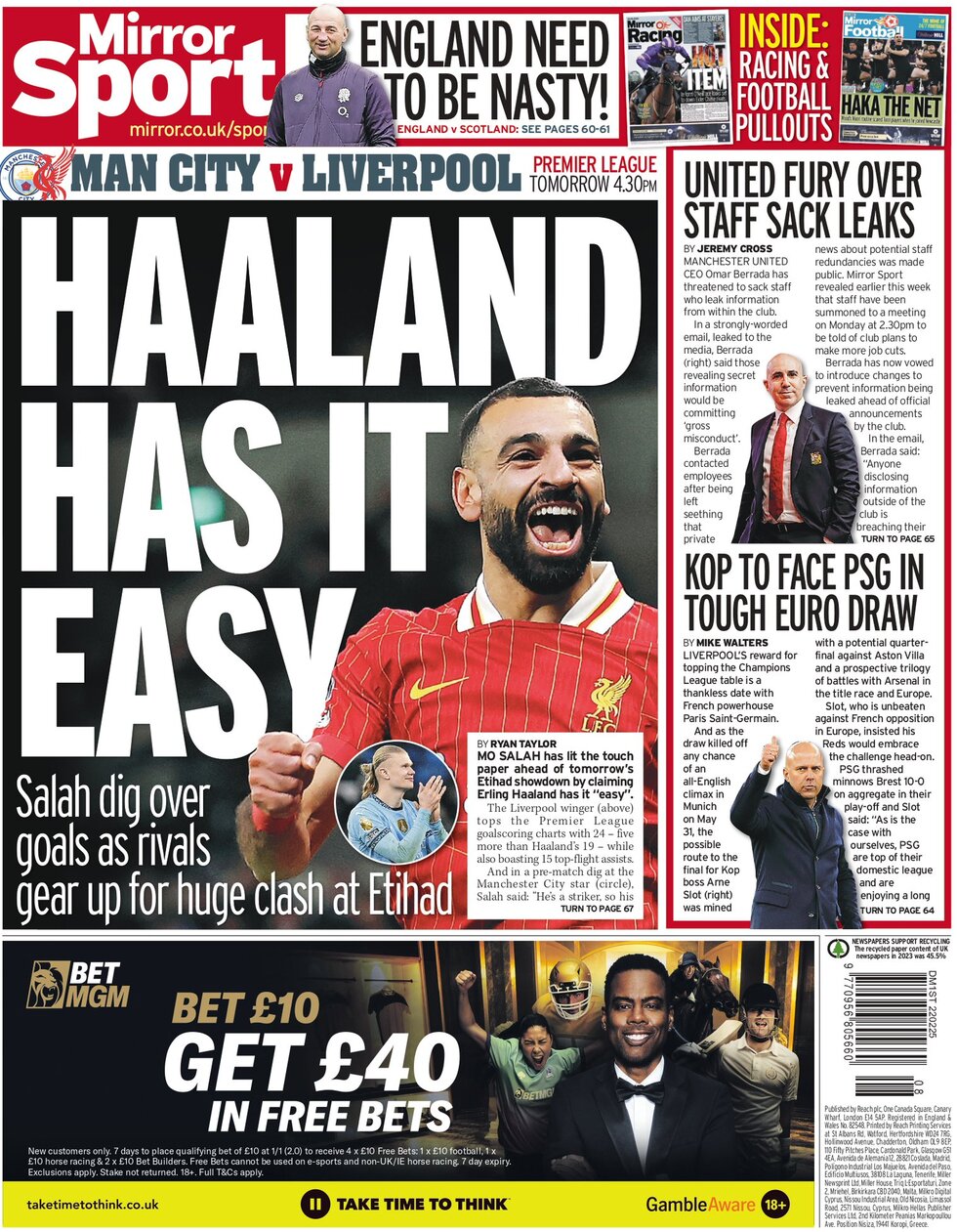 Mirror SPORT - Front Page - 02/22/2025