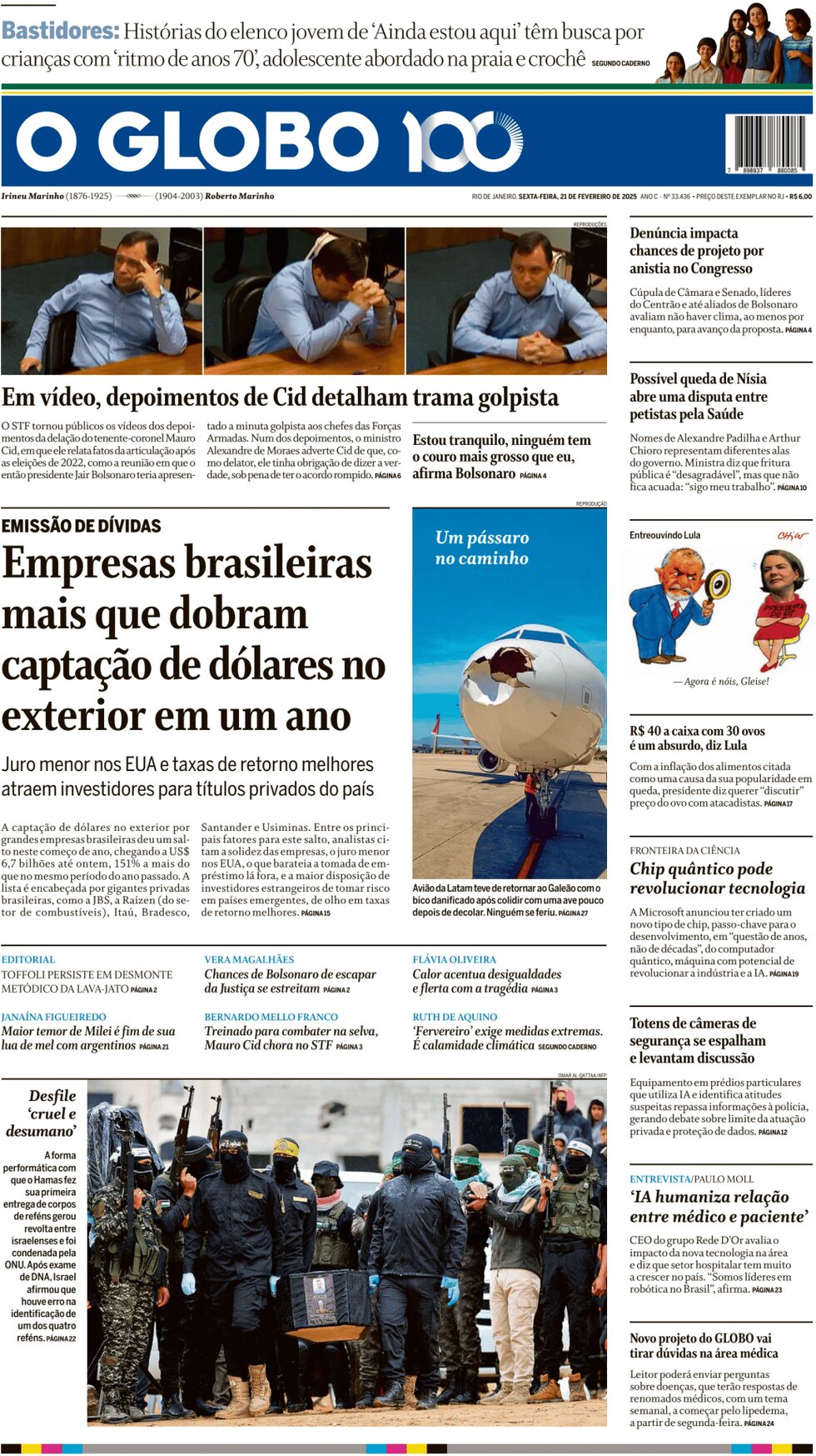 O Globo - Front Page - 02/21/2025