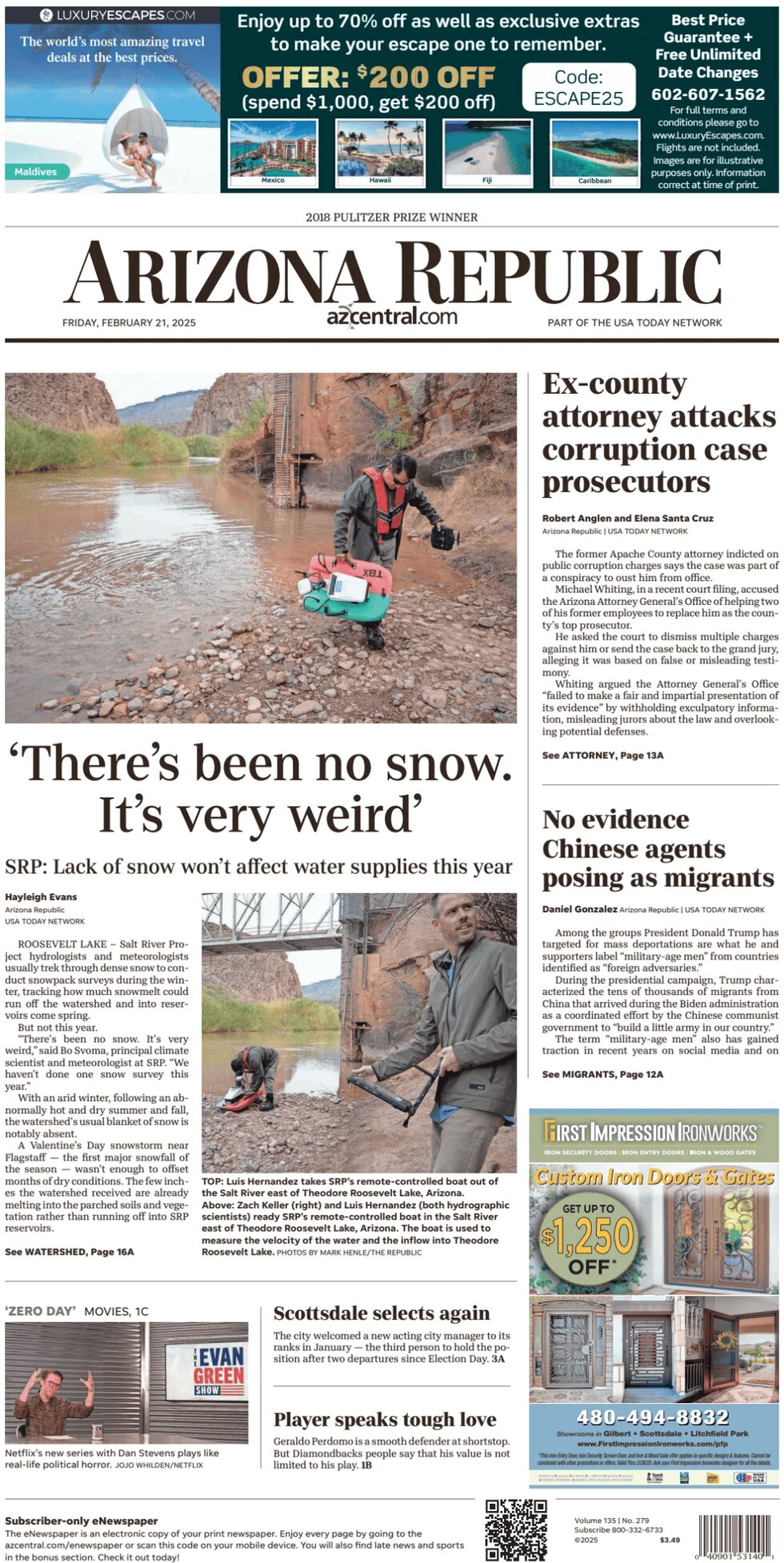 The Arizona Republic - Cover - 02/21/2025