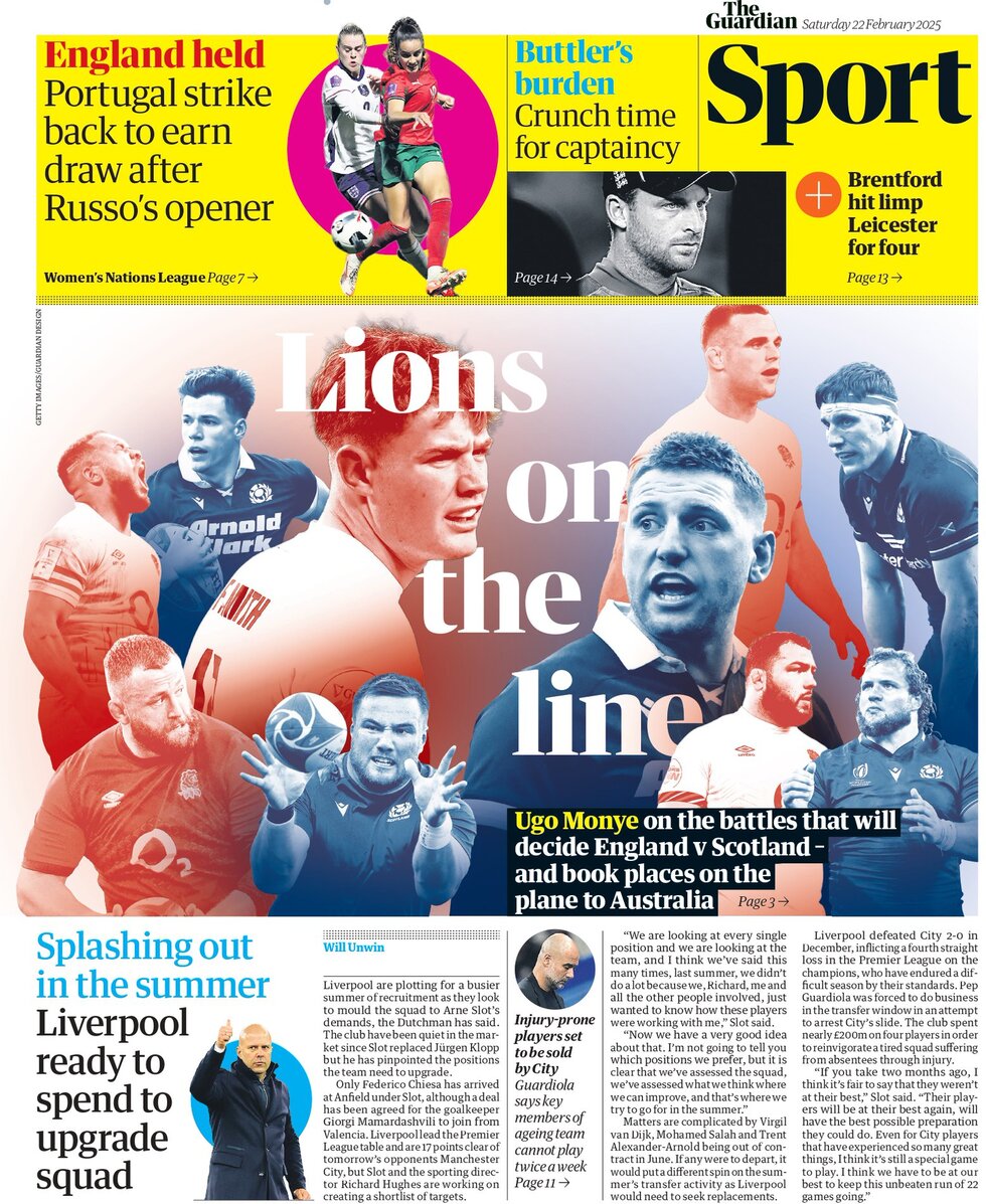 The Guardian SPORT - Front Page - 02/22/2025