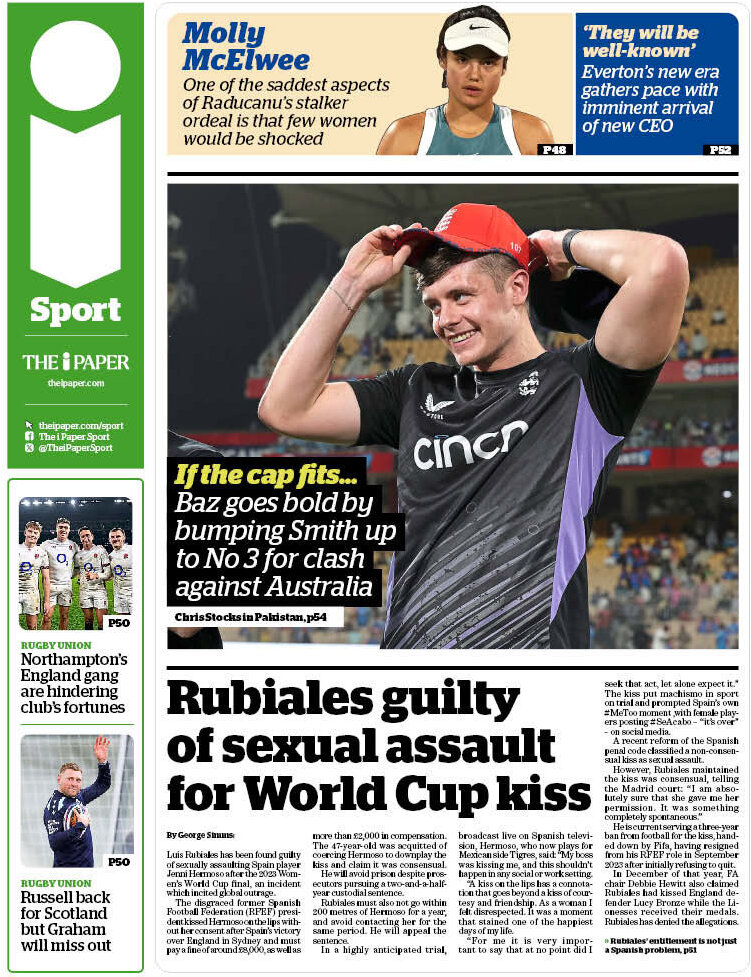 The i Paper SPORT - Front Page - 02/21/2025