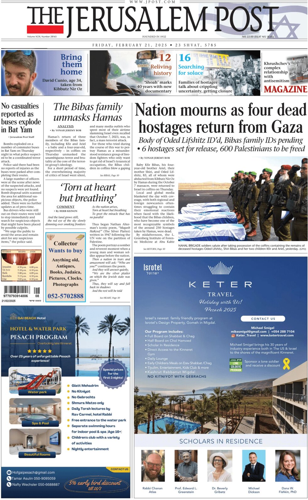 The Jerusalem Post - Front Page - 02/21/2025