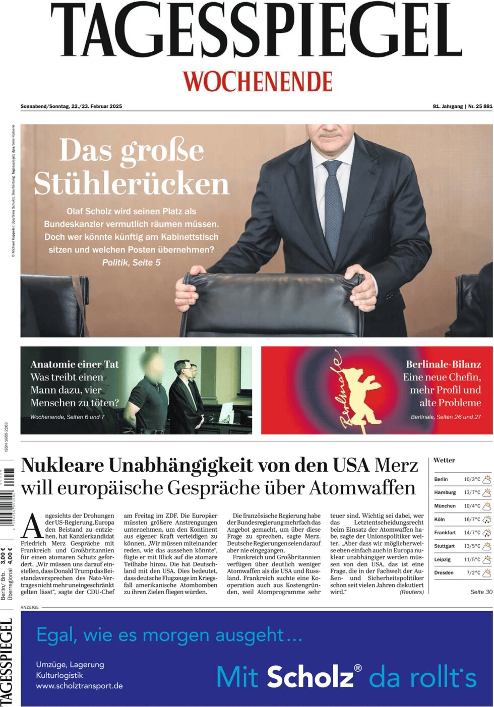 Der Tagesspiegel - Front Page - 02/22/2025