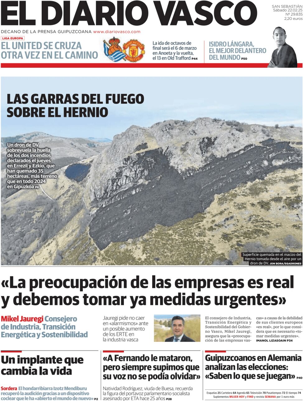 El Diario Vasco - Front Page - 02/22/2025