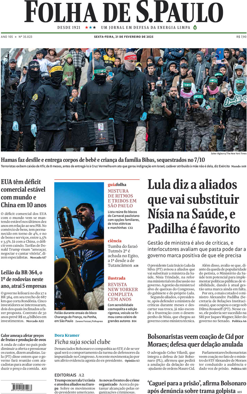 Folha de S.Paulo - Front Page - 02/22/2025