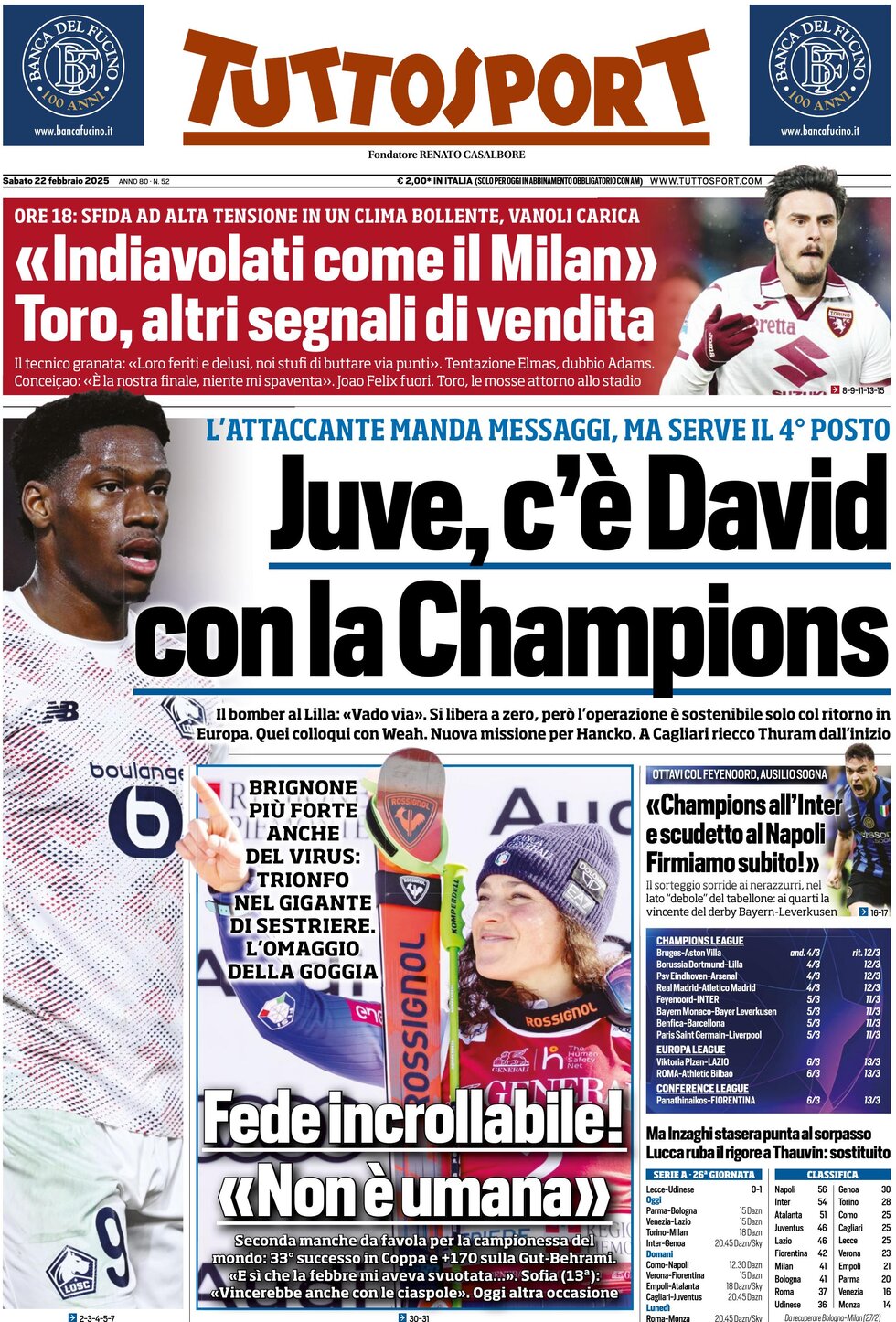 Tuttosport - Front Page - 02/22/2025