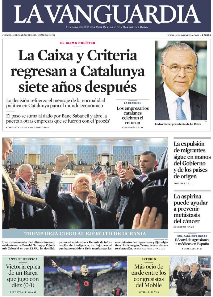 La Vanguardia - Front Page - 03/06/2025