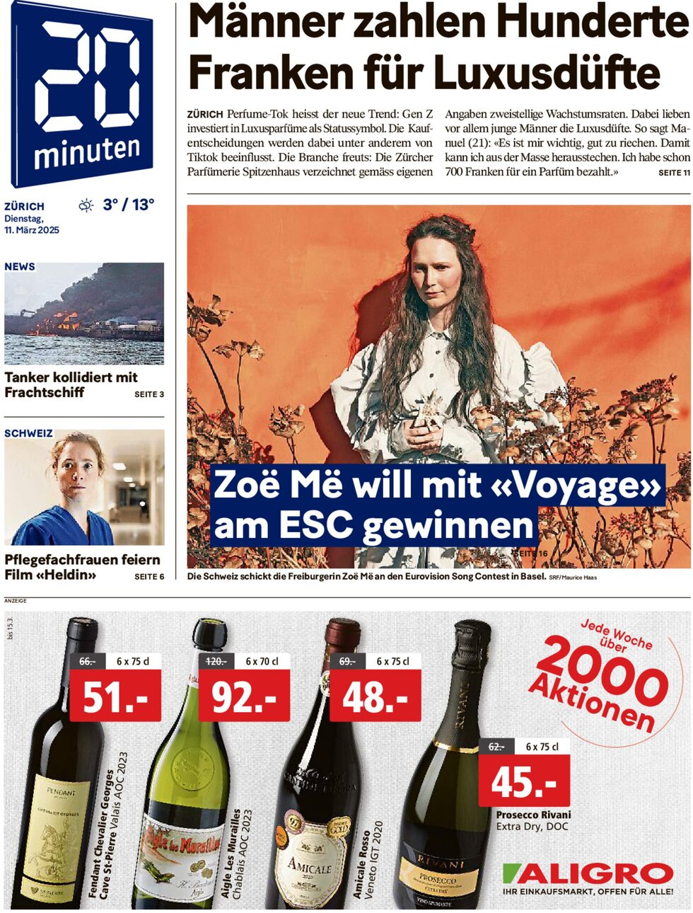 20 Minuten - Front Page - 03/11/2025