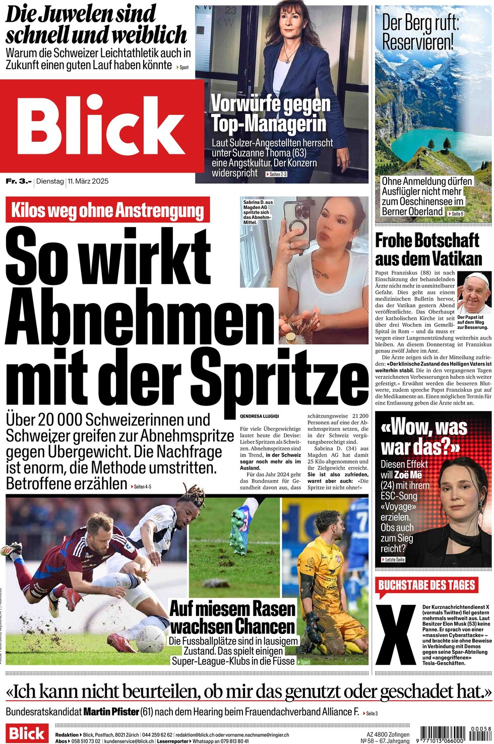 Blick - Front Page - 03/11/2025