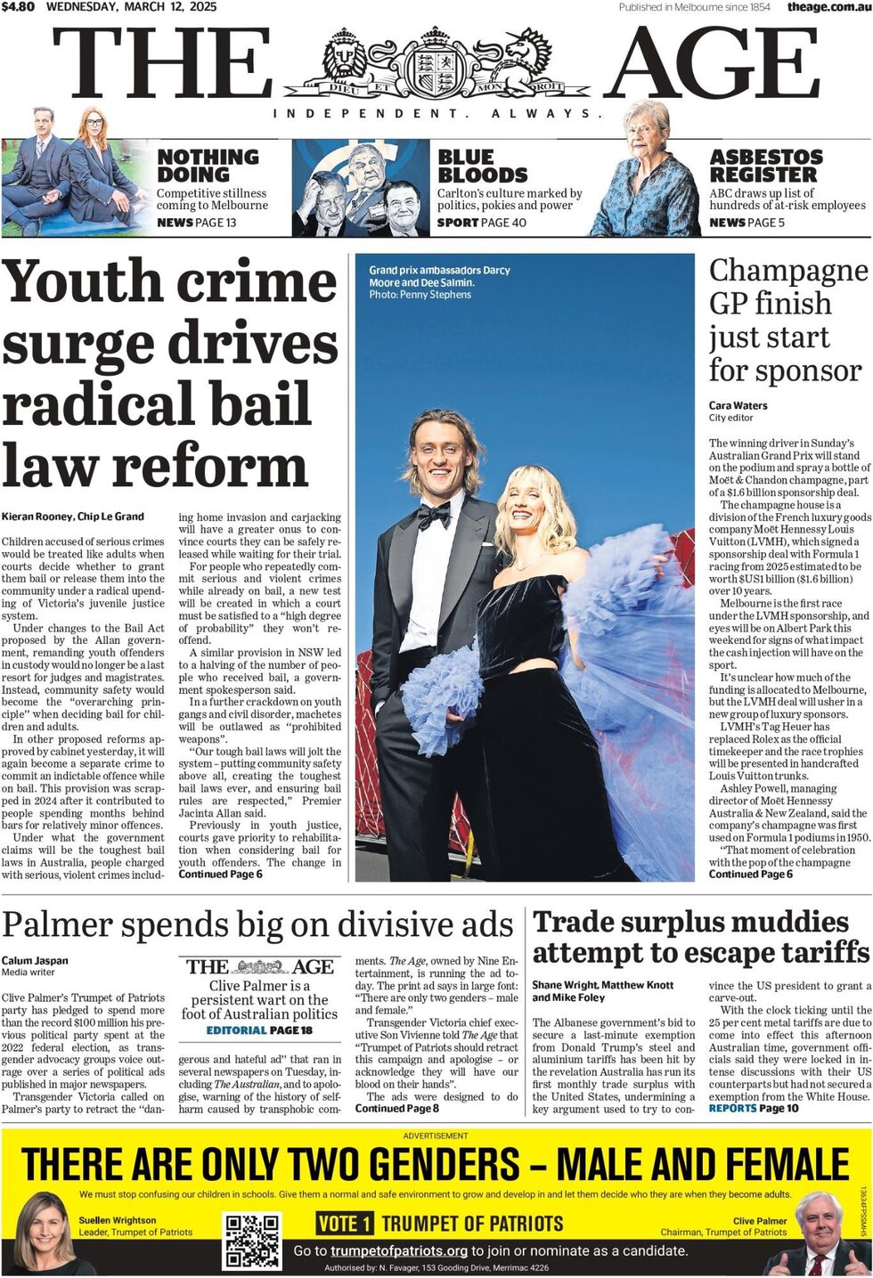 The Age - Front Page - 03/12/2025