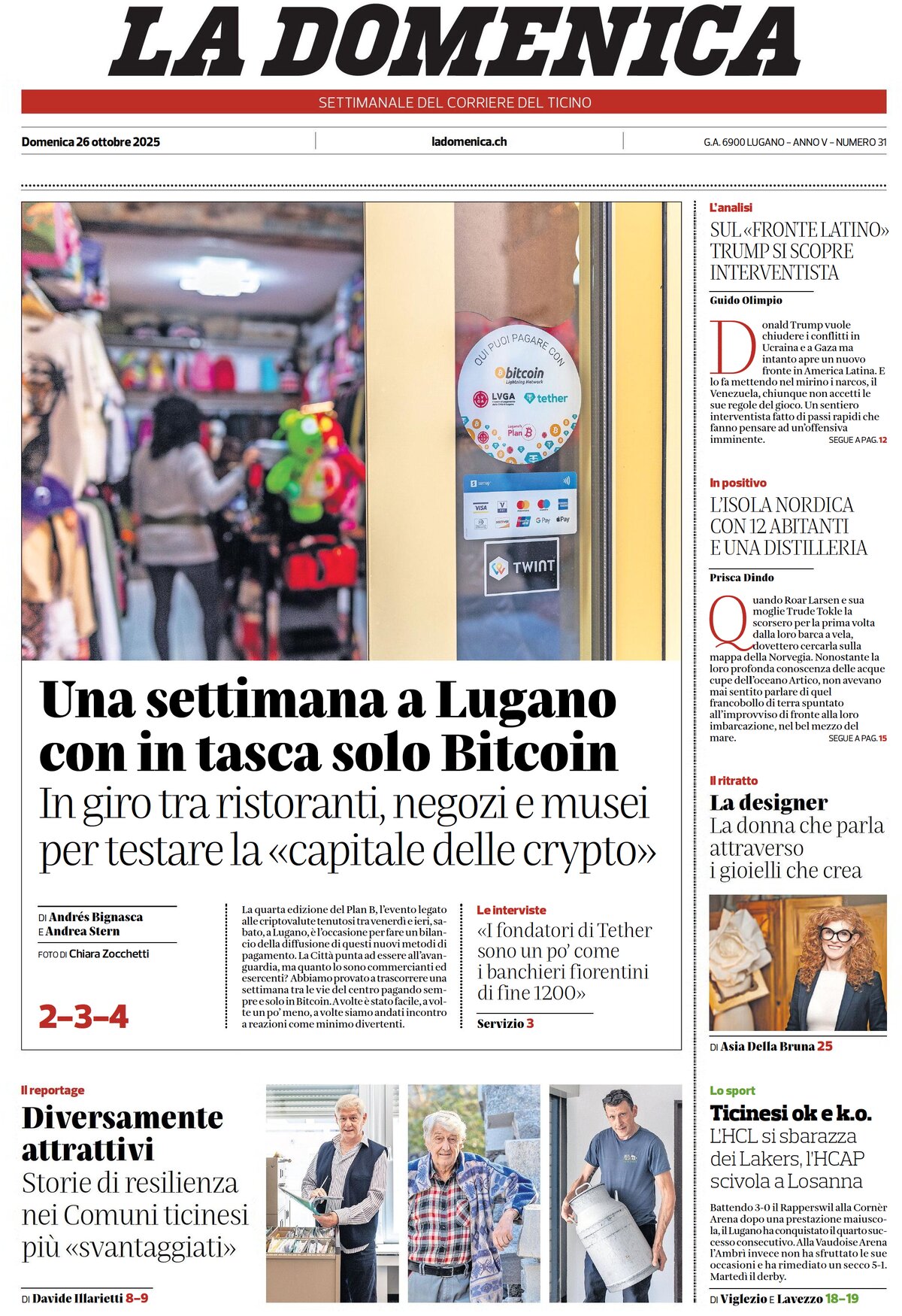 Corriere del Ticino - Front Page - 10/26/2025