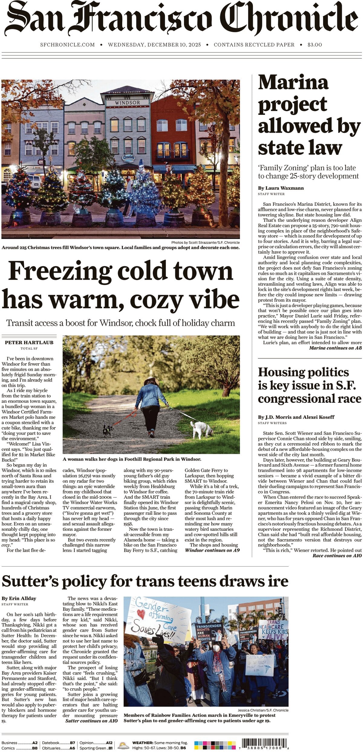 San Francisco Chronicle - Cover - 12/10/2025