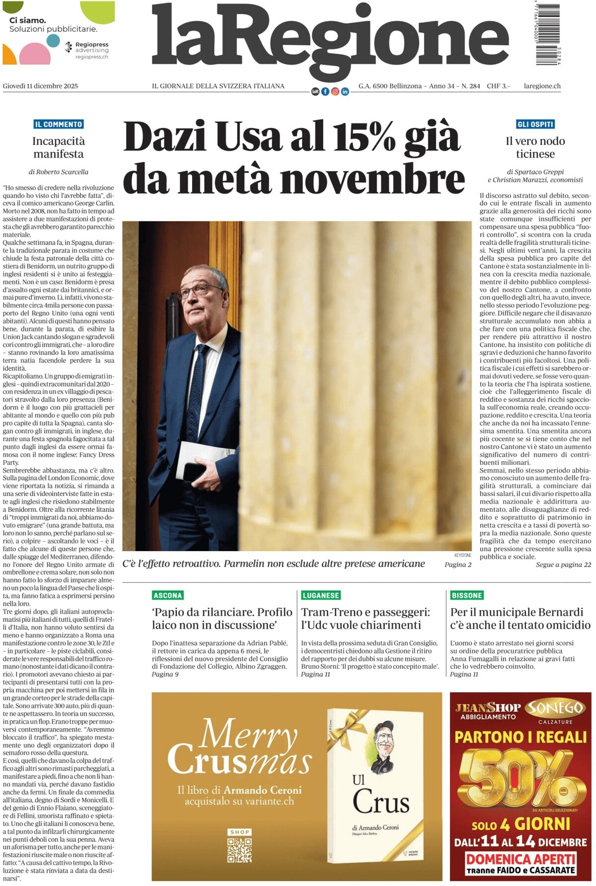 laRegione - Front Page - 12/11/2025