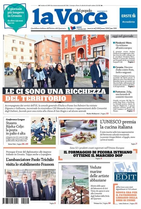 La Voce del popolo - Front Page - 12/11/2025