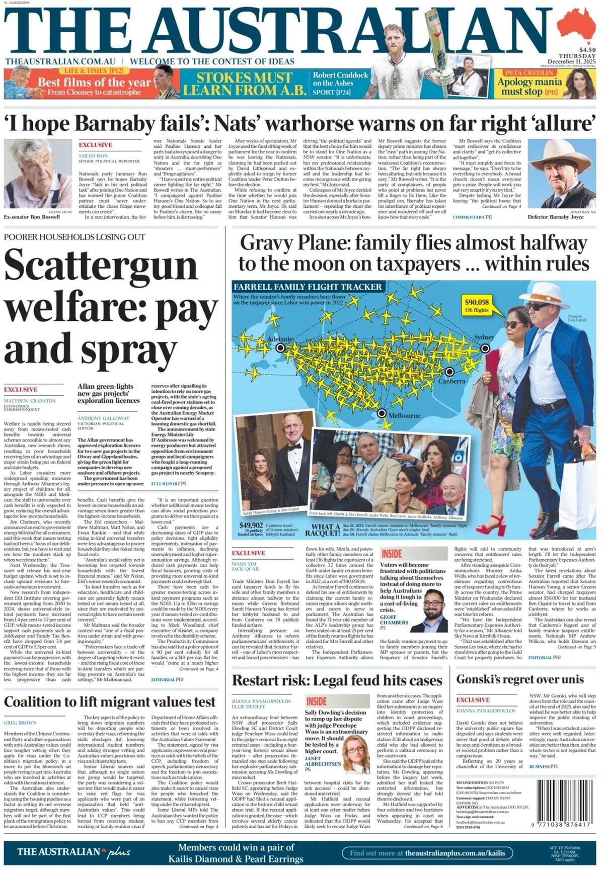The Australian - Front Page - 12/11/2025