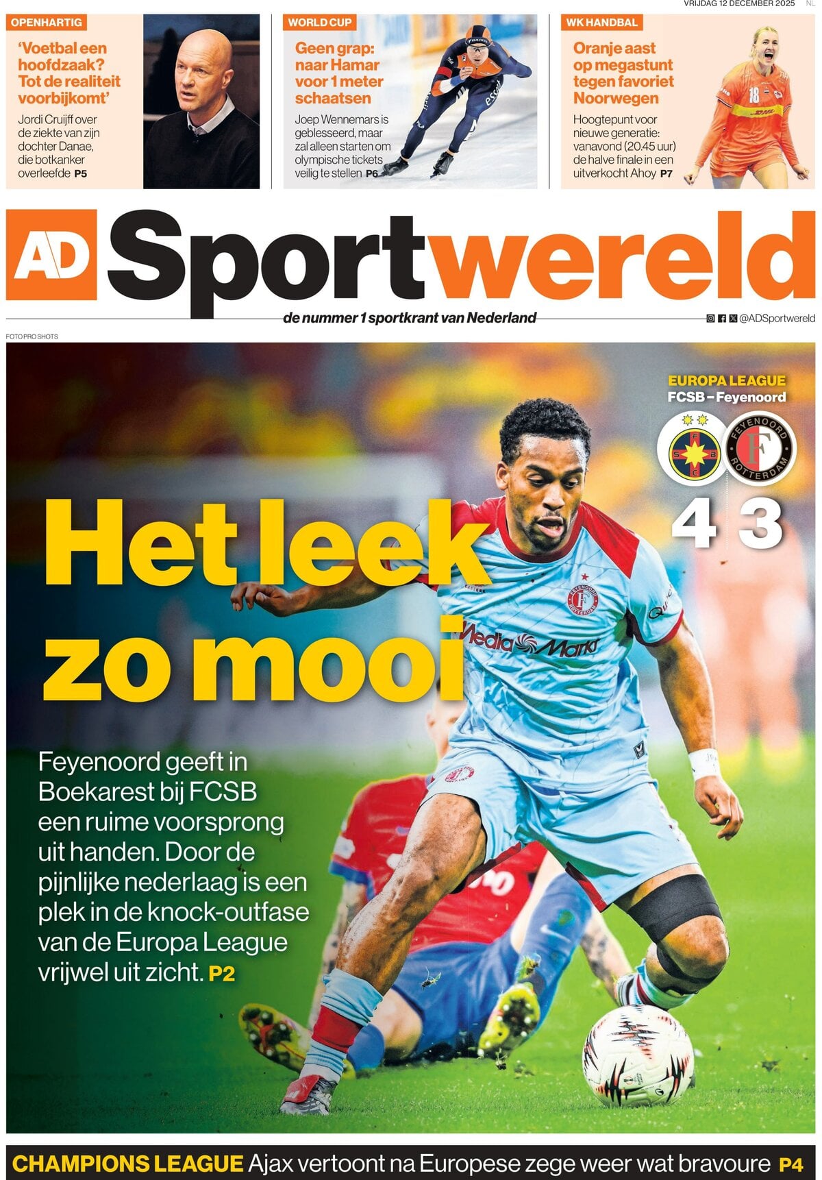 AD Sportwereld - Front Page - 12/12/2025