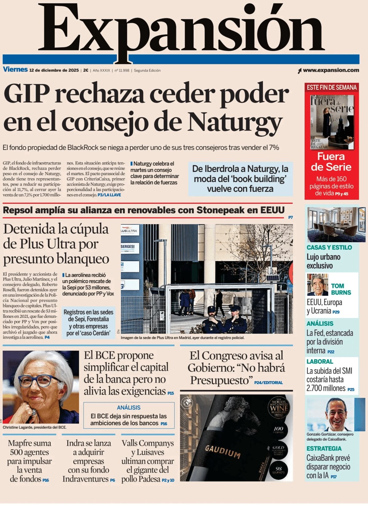 Expansión - Front Page - 12/12/2025
