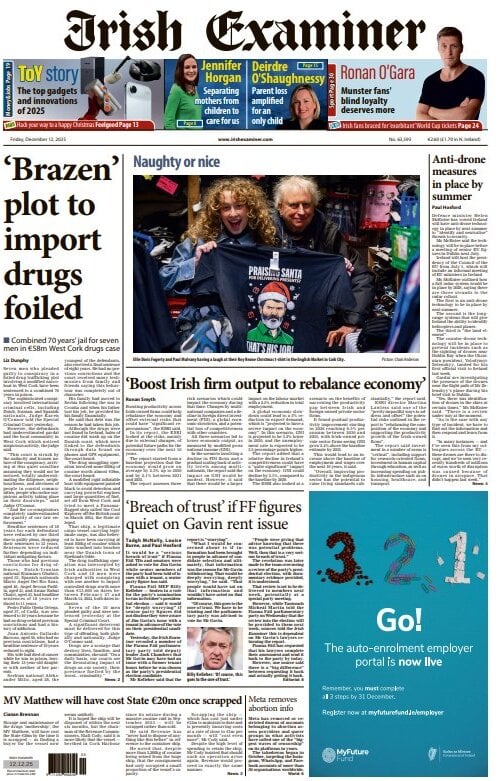 Irish Examiner - Front Page - 12/12/2025