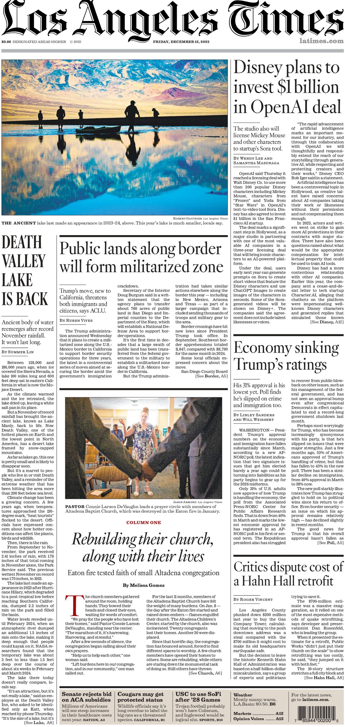 Los Angeles Times - Cover - 12/12/2025