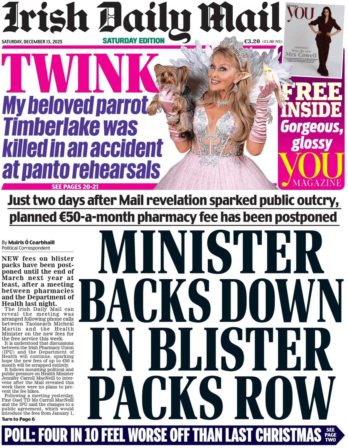 Irish Daily Mail - Front Page - 12/13/2025